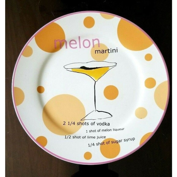 Rosanna Flavored Martinis Four 8" Cocktail Plates Box Set NOS - Picture 5 of 8